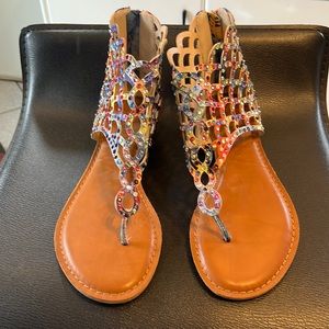 Zigi Soho Multicolored Melaa Rhinestone Thong Sandals